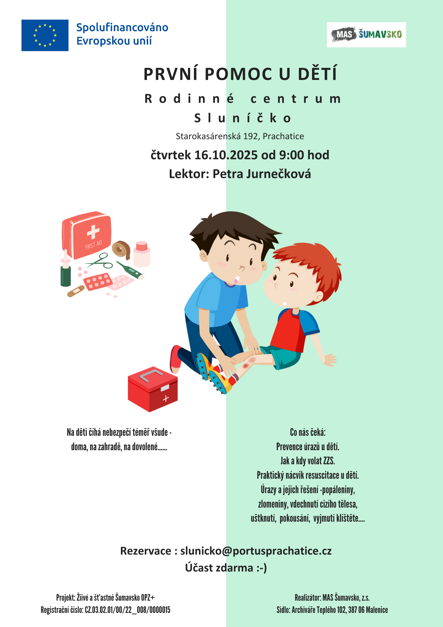 Rodinné centrum Sluníčko – První pomoc u dětí